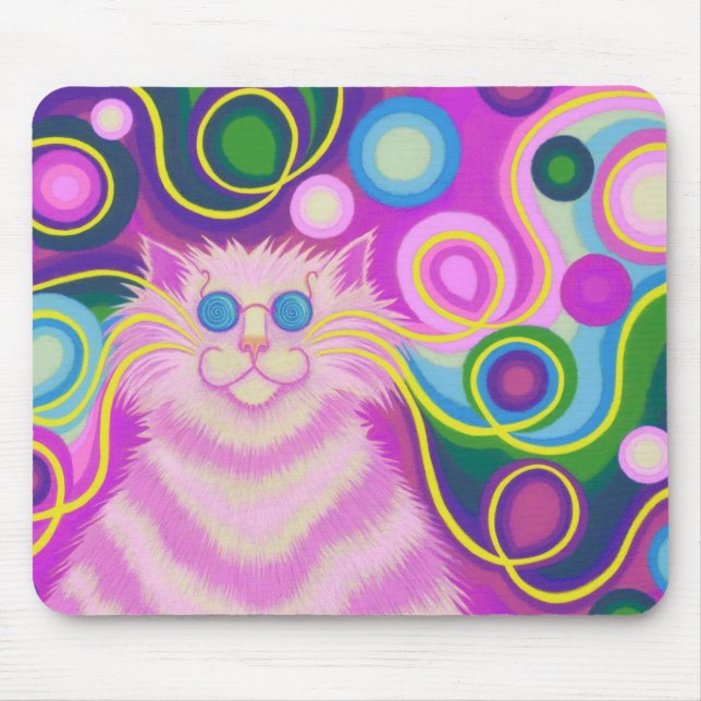 Psy-cat-delic Pink mousepad (Front)