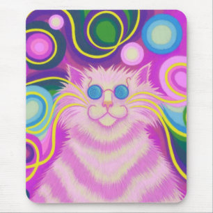 Psy-cat-delic Pink mousepad vertical