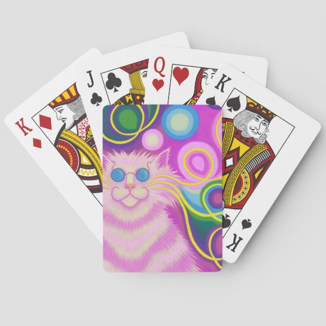 Psy-cat-delic Pink playing cards (Back)