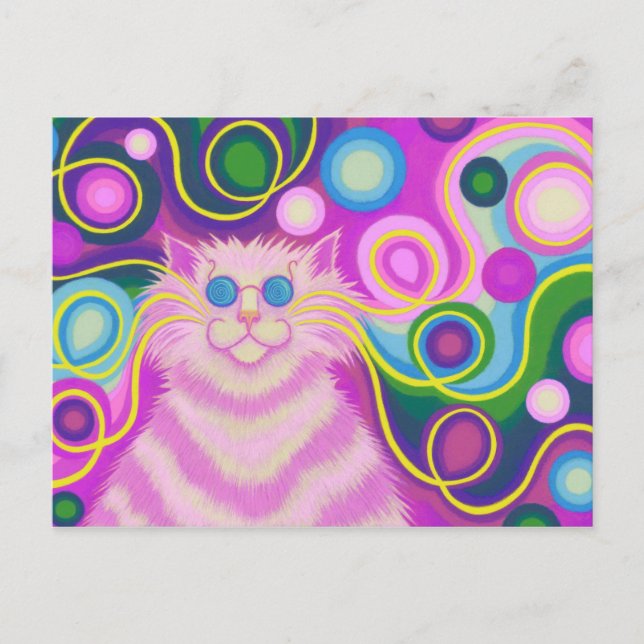 Psy-cat-delic Pink postcard (Front)