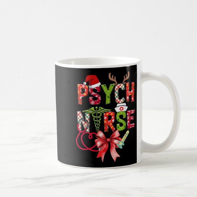 Psych Nurse Christmas Cute Coquette Christmas Bow  Coffee Mug (Right)
