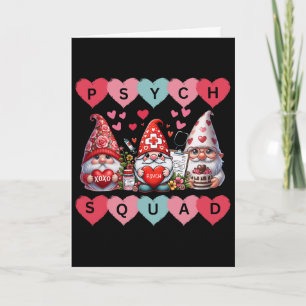 Psych Nurse Gnome Heart Valentines Psychiatric Nur Card