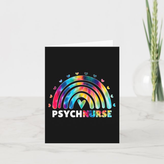 Psych Nurse Tie Dye Nursing Mental Health Psychiat Card (Front)
