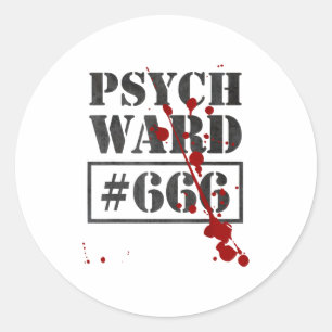Psych Ward _ Funny Prisoner Costume Inmate Vintage Classic Round Sticker