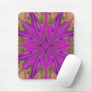 Psychadelic Liquid Colourful Abstract Purple Orang Mouse Mat