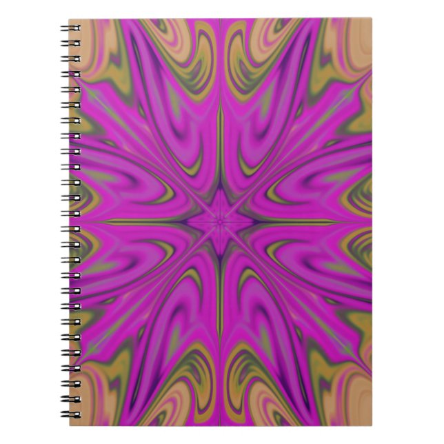 Psychadelic Liquid Colourful Abstract Purple Orang Notebook (Front)