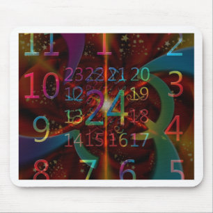 Psychadelic numbers pattern, mesmerising design mouse mat