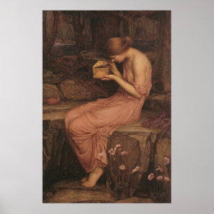 Psyche Opening the Golden Box by J W Waterhouse Poster