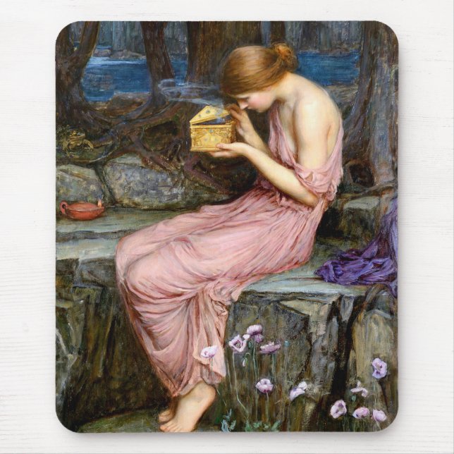 Psyche Opening the Golden Box Waterhouse Painting Mouse Mat (Front)