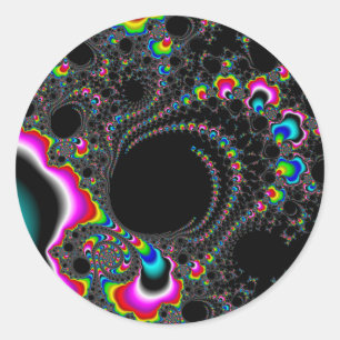 Psychedelace - Fractal Classic Round Sticker