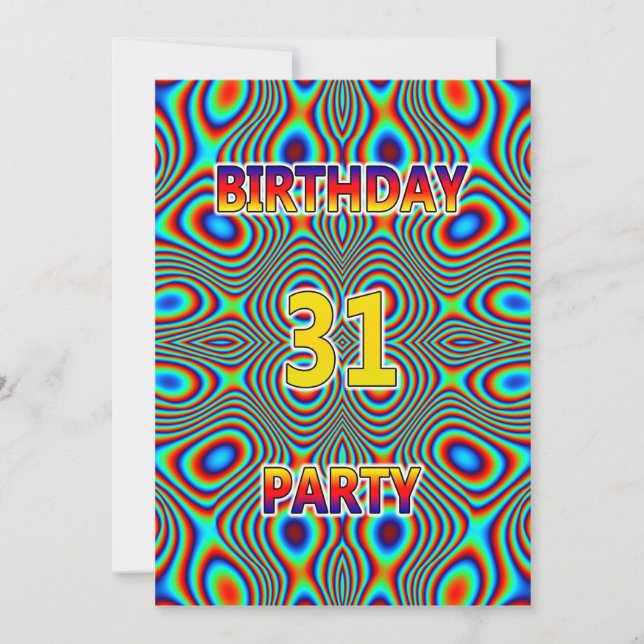 Psychedelic 31st Birthday party Invitation (Front)