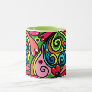Psychedelic 60s Colourful Abstract Pattern Mug