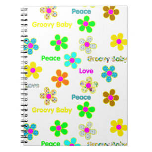 Psychedelic 60s Groovy Flowers Mousepad Notebook