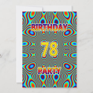 Psychedelic 78th Birthday party Invitation