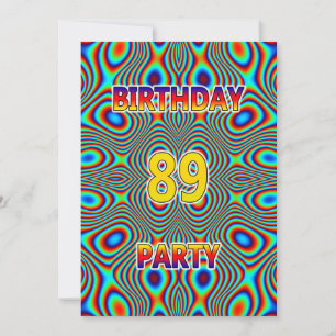 Psychedelic 89th Birthday party Invitation