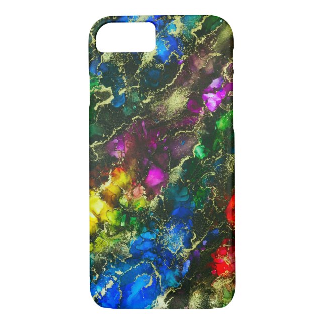 Psychedelic Abstract Alcohol Ink Case-Mate iPhone Case (Back)
