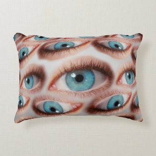 Psychedelic abstract background of distorted eye p decorative cushion