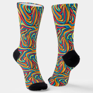Psychedelic Abstract Colourful Pattern Socks
