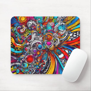 Psychedelic Abstract Design Mouse Mat