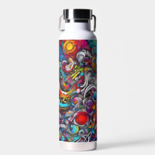 Psychedelic Abstract Design Water Bottle