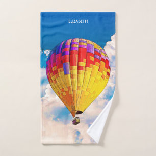Psychedelic Abstract Flying Hot Air Balloon Bath Towel Set