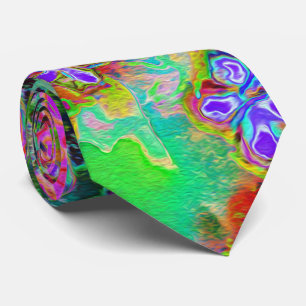 Psychedelic Abstract Groovy Purple Sedum Tie
