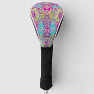 Psychedelic Abstract Magenta and Aqua Garden Art Golf Head Cover
