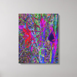 Psychedelic Abstract Rainbow Colours Lily Garden Canvas Print