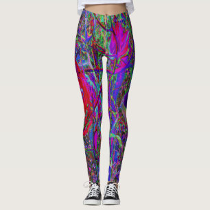 Psychedelic Abstract Rainbow Colours Lily Garden Leggings