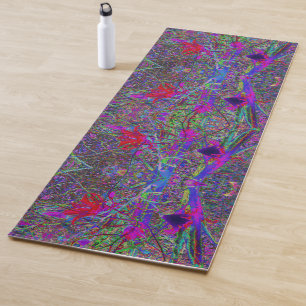 Psychedelic Abstract Rainbow Colours Lily Garden Yoga Mat