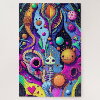 Psychedelic Abstract - Whimsical Dreamscape Art Jigsaw Puzzle