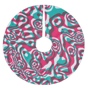 Psychedelic Acid Seamless Funky Background. Brushed Polyester Tree Skirt