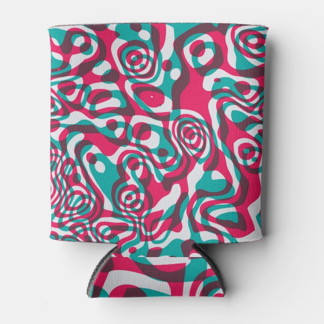 Psychedelic Acid Seamless Funky Background. Can Cooler (Front)