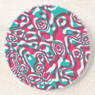 Psychedelic Acid Seamless Funky Background. Coaster
