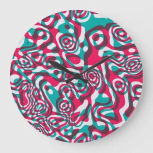 Psychedelic Acid Seamless Funky Background. Large Clock
