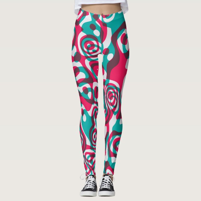 Psychedelic Acid Seamless Funky Background. Leggings (Front)