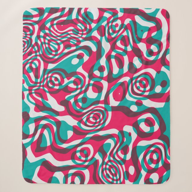 Psychedelic Acid Seamless Funky Background. Sherpa Blanket (Front)