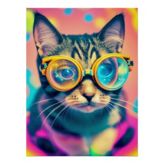 Psychedelic Acid Trip Kitty Cat