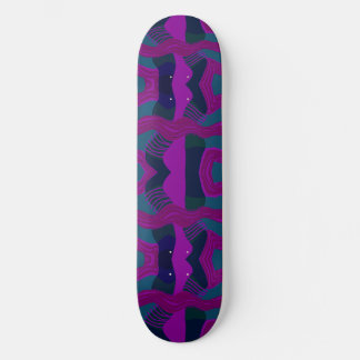 Psychedelic African Patchwork: Teal Magenta Green Skateboard