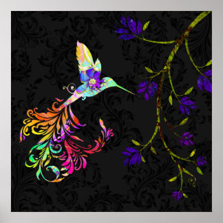 Psychedelic afternoon, a hummingbird print
