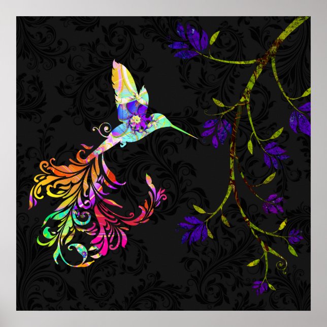 Psychedelic afternoon, a hummingbird print (Front)