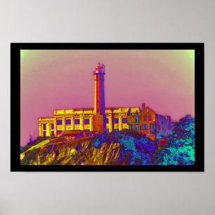 Psychedelic Alcatraz Poster