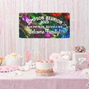 Psychedelic Alcohol Ink Abstract Painting Banner