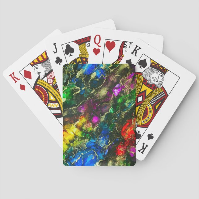 Psychedelic Alcohol Ink Abstract Painting Playing Cards (Back)