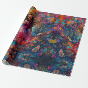 Psychedelic Alice in wonderland whimsical world Wrapping Paper