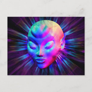 Psychedelic Alien Meditation Postcards
