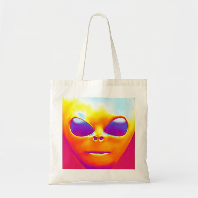 Psychedelic Alien Tote Bag (Front)