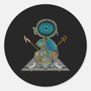 Psychedelic Ancient Egyptian Sacred Geometry Sekhm Classic Round Sticker