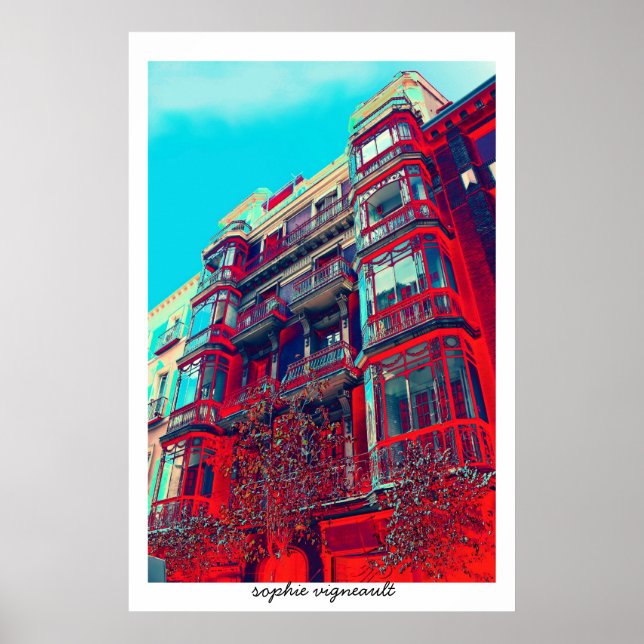 psychedelic architectural building poster print (Front)
