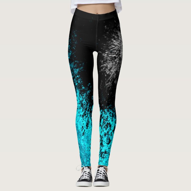 Psychedelic Ariel Winter Galaxy Tie Dye Leggings (Front)